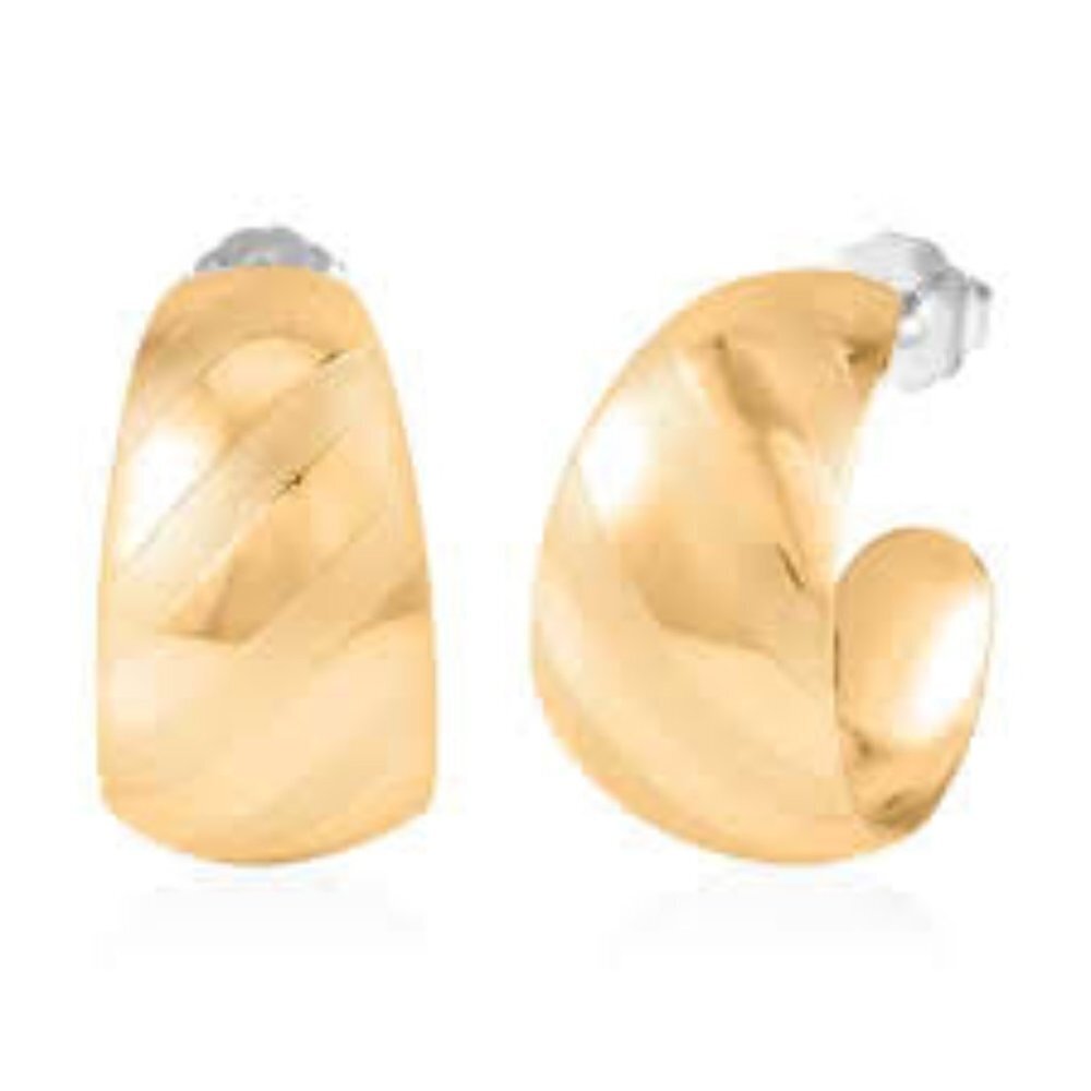 Huggie Hoop Earrings in Goldtone